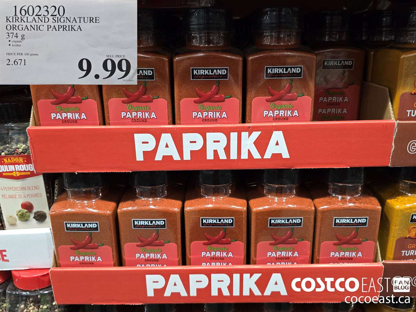 1602320 KIRKLAND SIGNATURE ORGANIC PAPRIKA 374 G $9.99