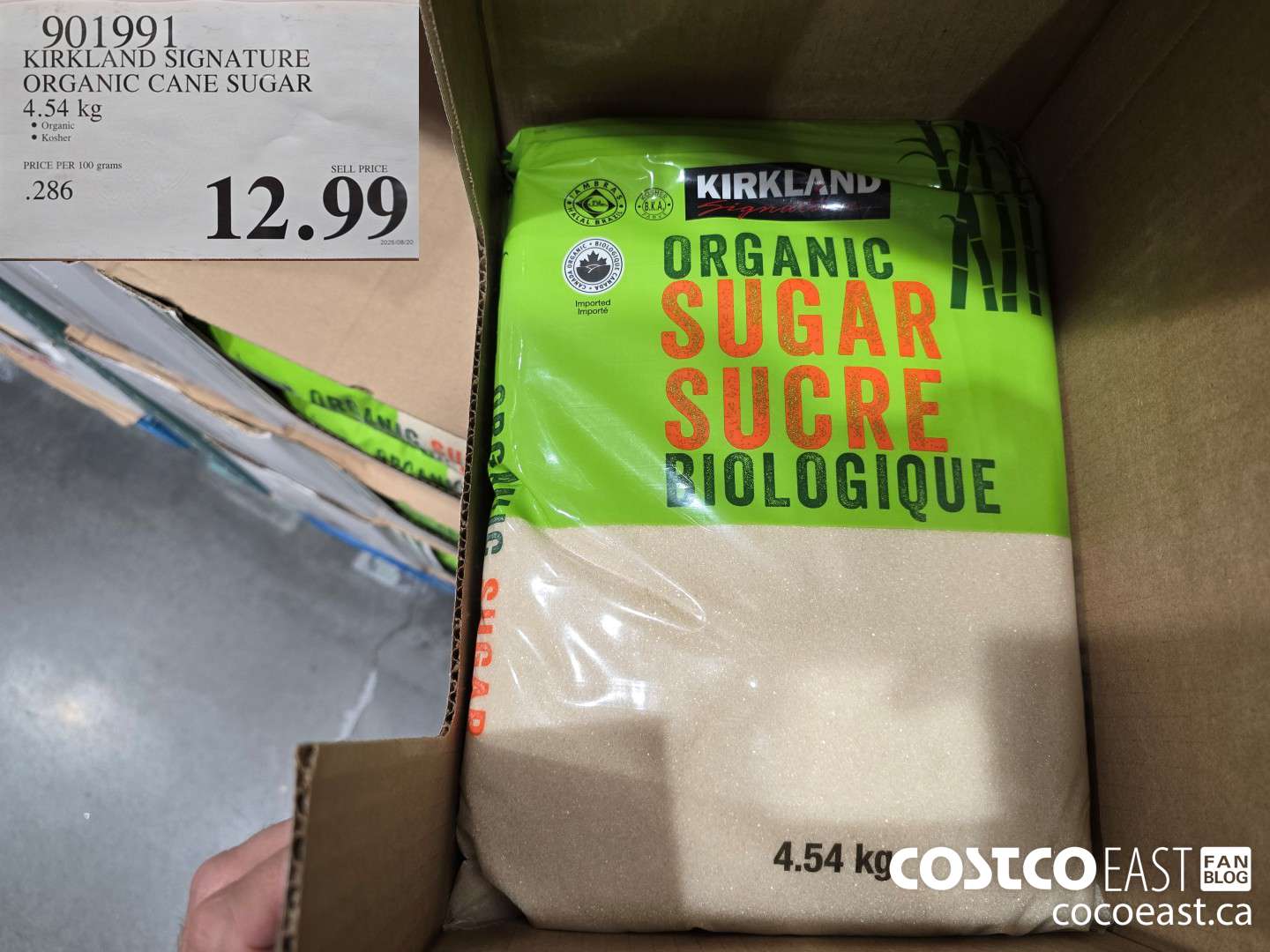 901991 KIRKLAND SIGNATURE ORGANIC SUGAR 4.54 KG $12.99
