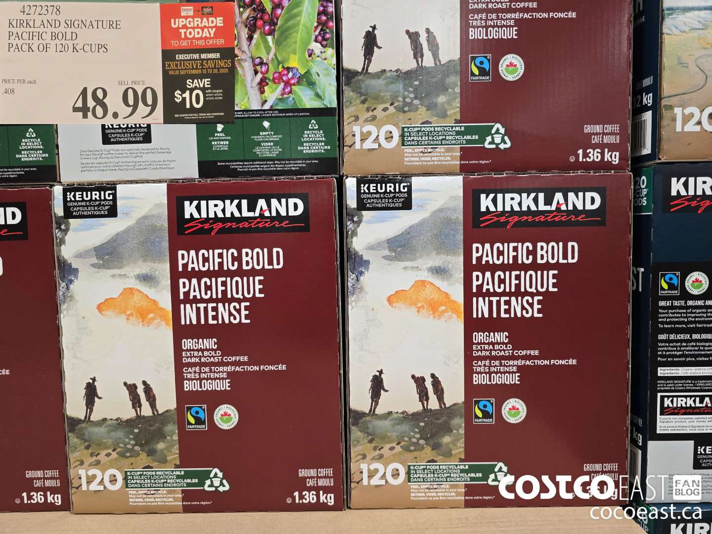 4272378 KIRKLAND SIGNATURE PACIFIC BOLD PACK OF 120 K-CUPS ($10.00 INSTANT SAVINGS EXPIRES ON 2025-09-28) $38.99