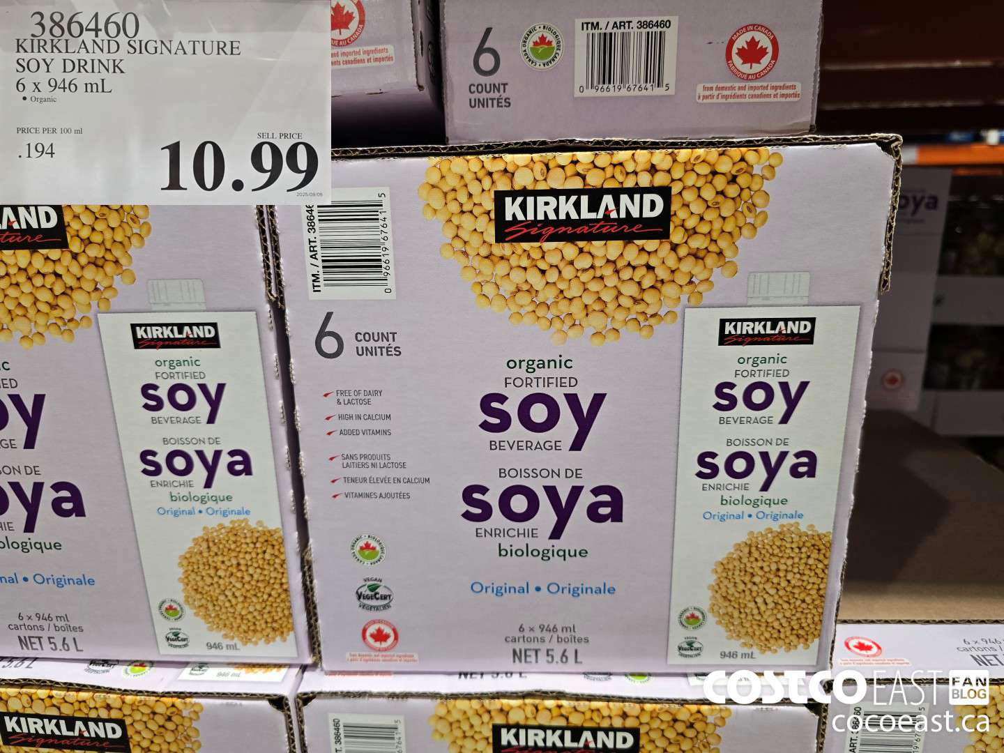 386460 KIRKLAND SIGNATURE SOY DRINK 6 X 946 ML $10.99