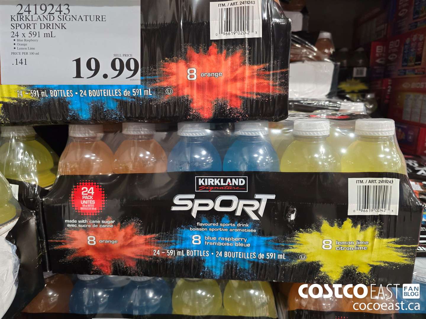 2419243 KIRKLAND SIGNATURE SPORTS DRINK 24 X 591 ML $19.99