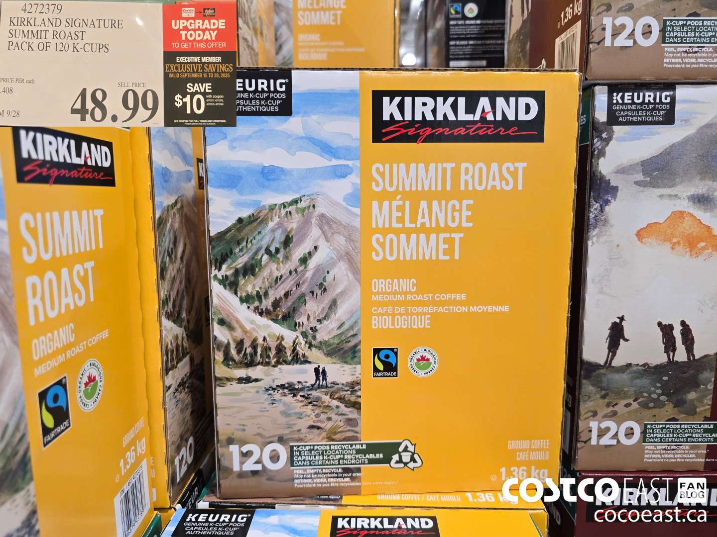 4272379 KIRKLAND SIGNATURE SUMMIT MEDIUM ROAST PACK OF 120 K-CUPS ($10.00 INSTANT SAVINGS EXPIRES ON 2025-09-28) $38.99