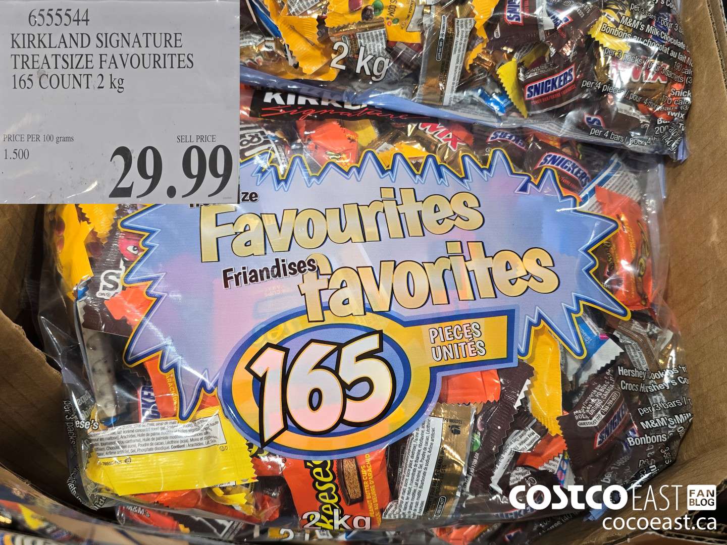 6555544 KIRKLAND SIGNATURE TREATSIZE FAVOURITES 165 COUNT 2 KG $29.99