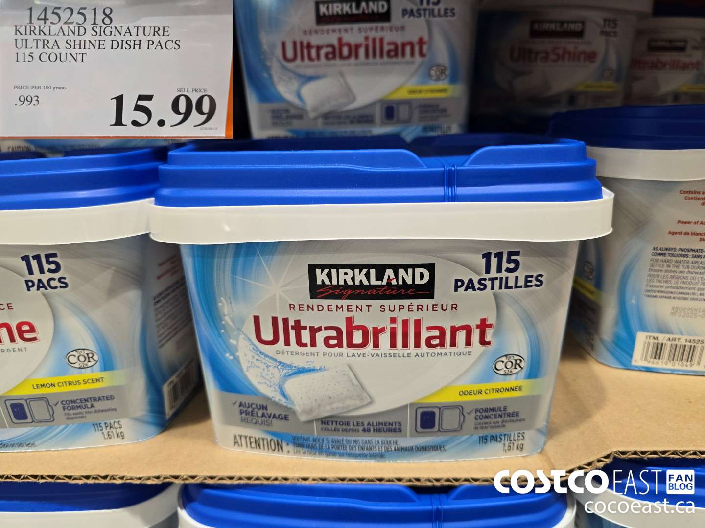 1452518 KIRKLAND SIGNATURE ULTRA SHINE DISH PACS 115 COUNT $15.99