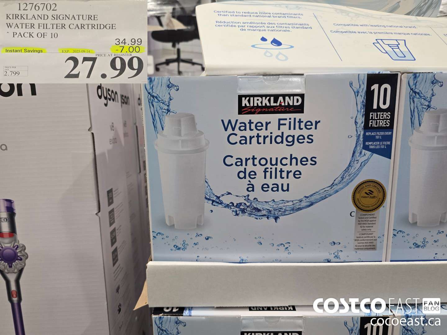 1276702 KIRKLAND SIGNATURE WATER FILTER CARTRIDGE PACK OF 10 ($7.00 INSTANT SAVINGS EXPIRES ON 2025-09-14) $27.99