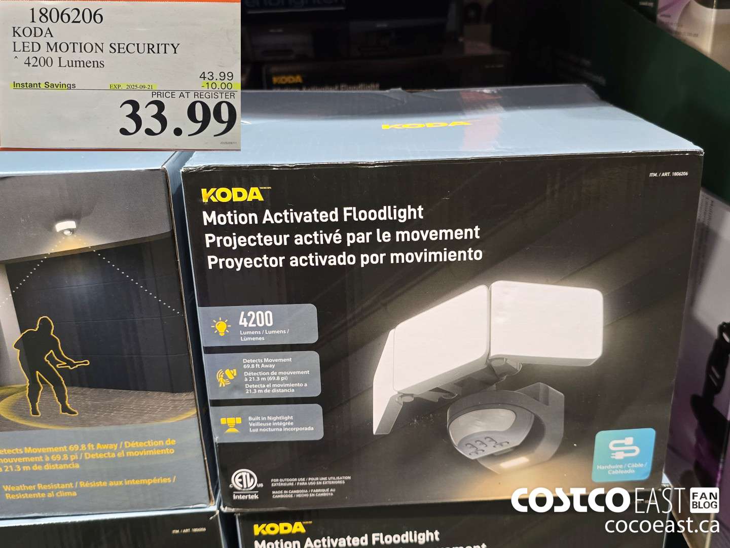 1806206 KODA led motion security 4200 LUMENS ($10.00 INSTANT SAVINGS EXPIRES ON 2025-09-21) $33.99