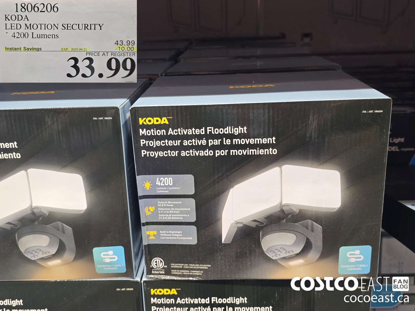 1806206 KODA led motion security 4200 LUMENS ($10.00 INSTANT SAVINGS EXPIRES ON 2025-09-21) $33.99