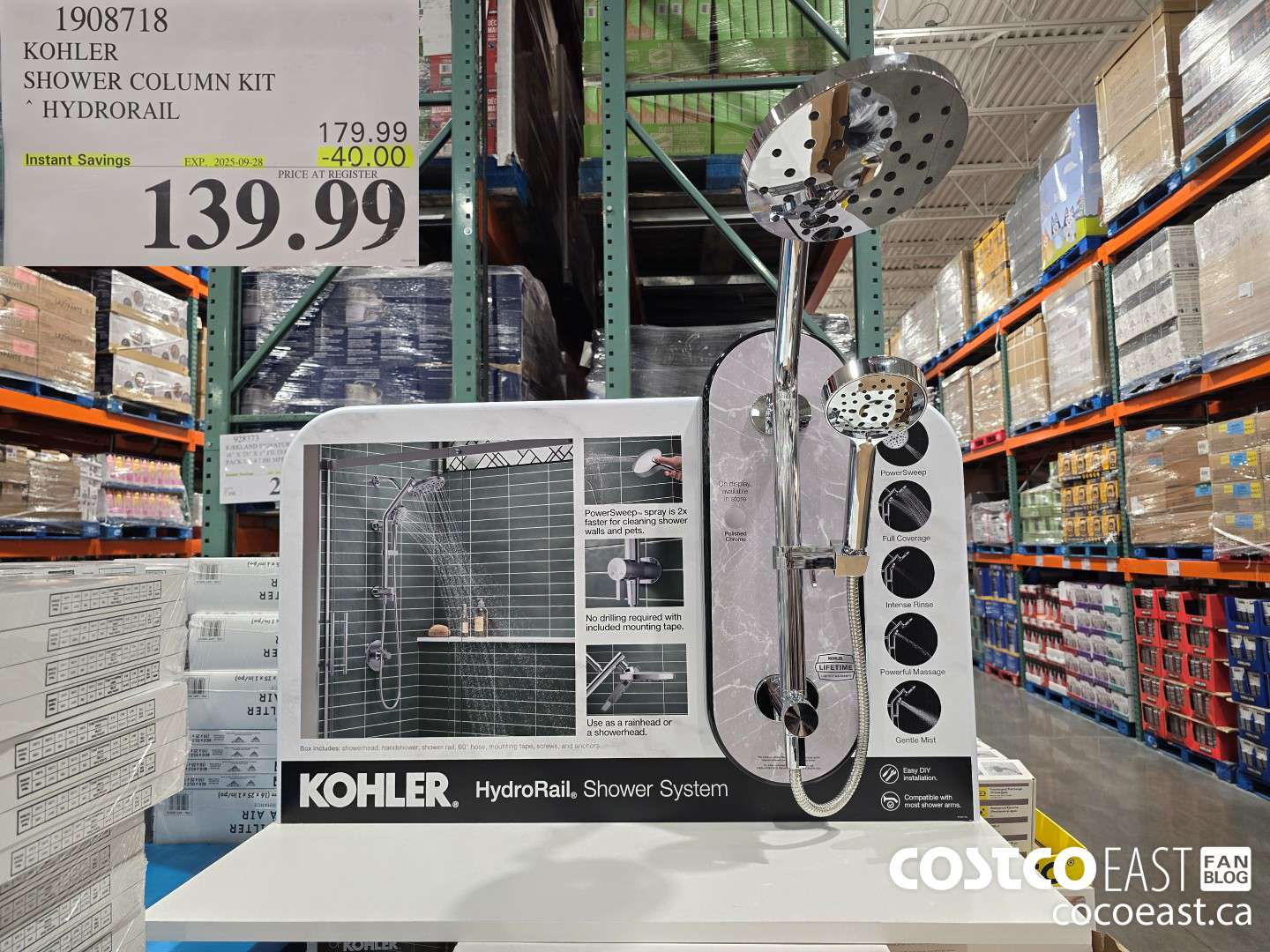 1908718 KOHLER SHOWER COLUMN KIT * HYDRORAIL ($40.00 INSTANT SAVINGS EXPIRES ON 2025-09-28) $139.99