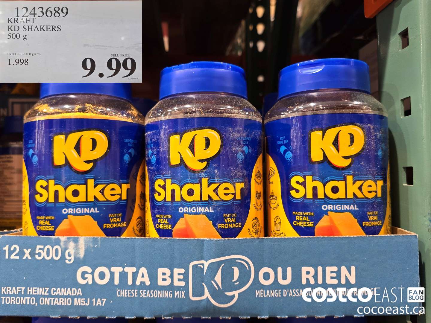 1243689 KRAFT KD SHAKERS 500g $9.99