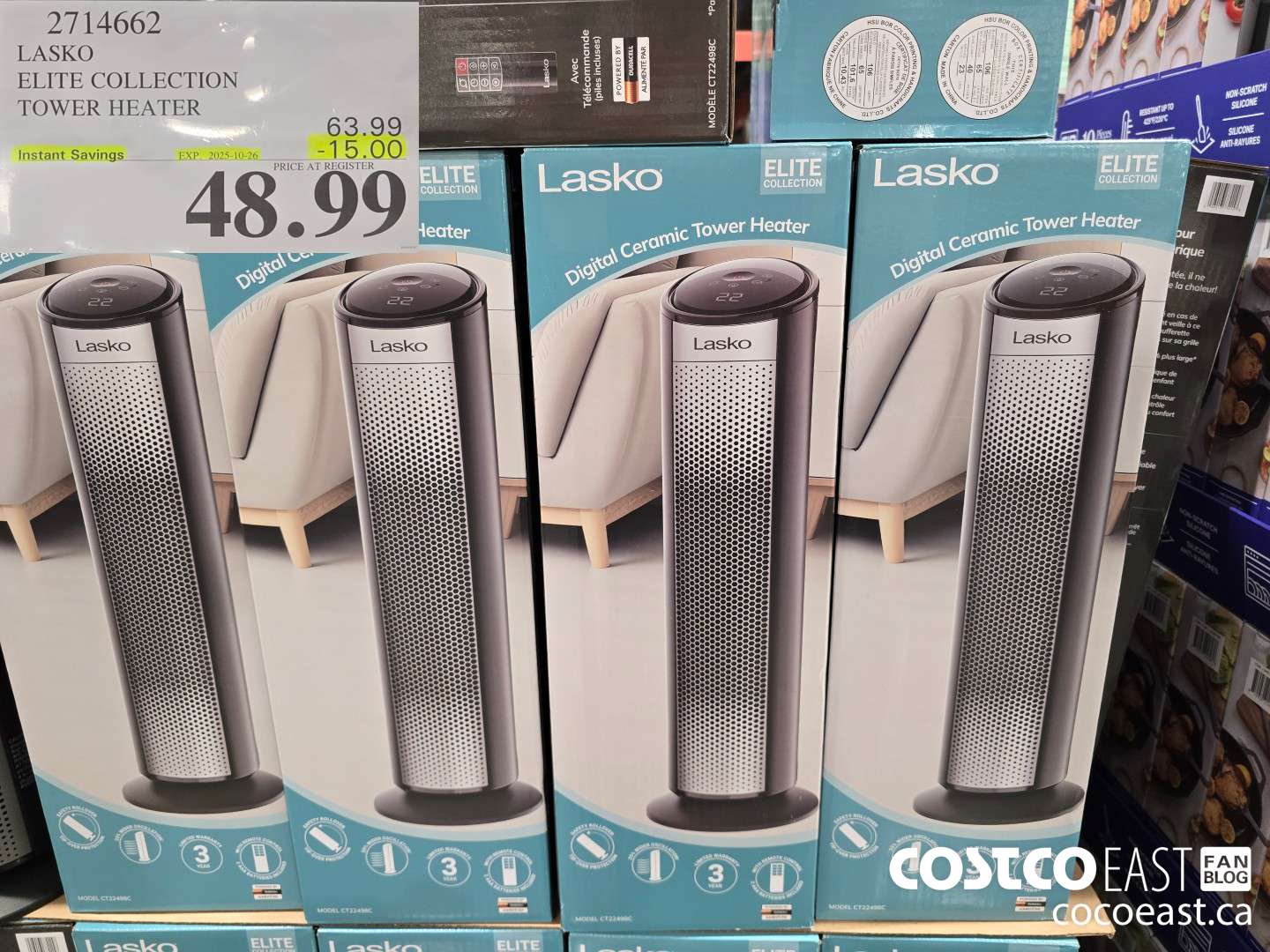 2714662 LASKO ELITE COLLECTION TOWER HEATER 202-10-26 ($15.00 INSTANT SAVINGS) $48.99