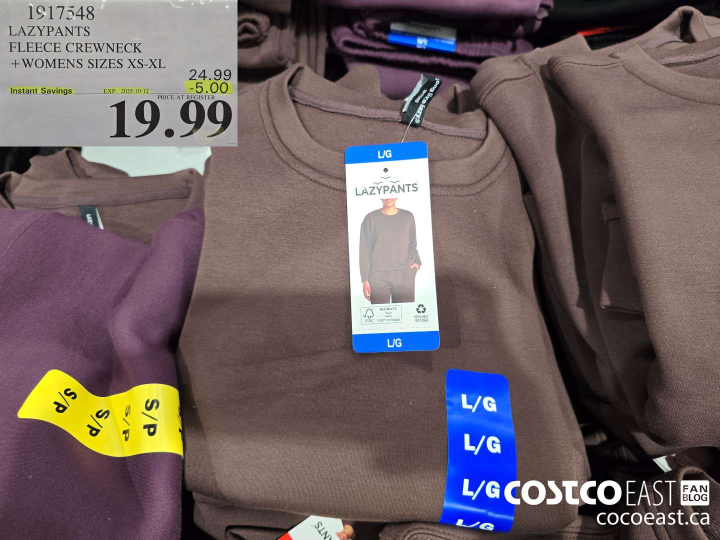 1917548 LAZYPANTS FLEECE CREWNECK +WOMENS SIZES XS - XL ($5.00 INSTANT SAVINGS EXPIRES ON 2025-10-12) $19.99