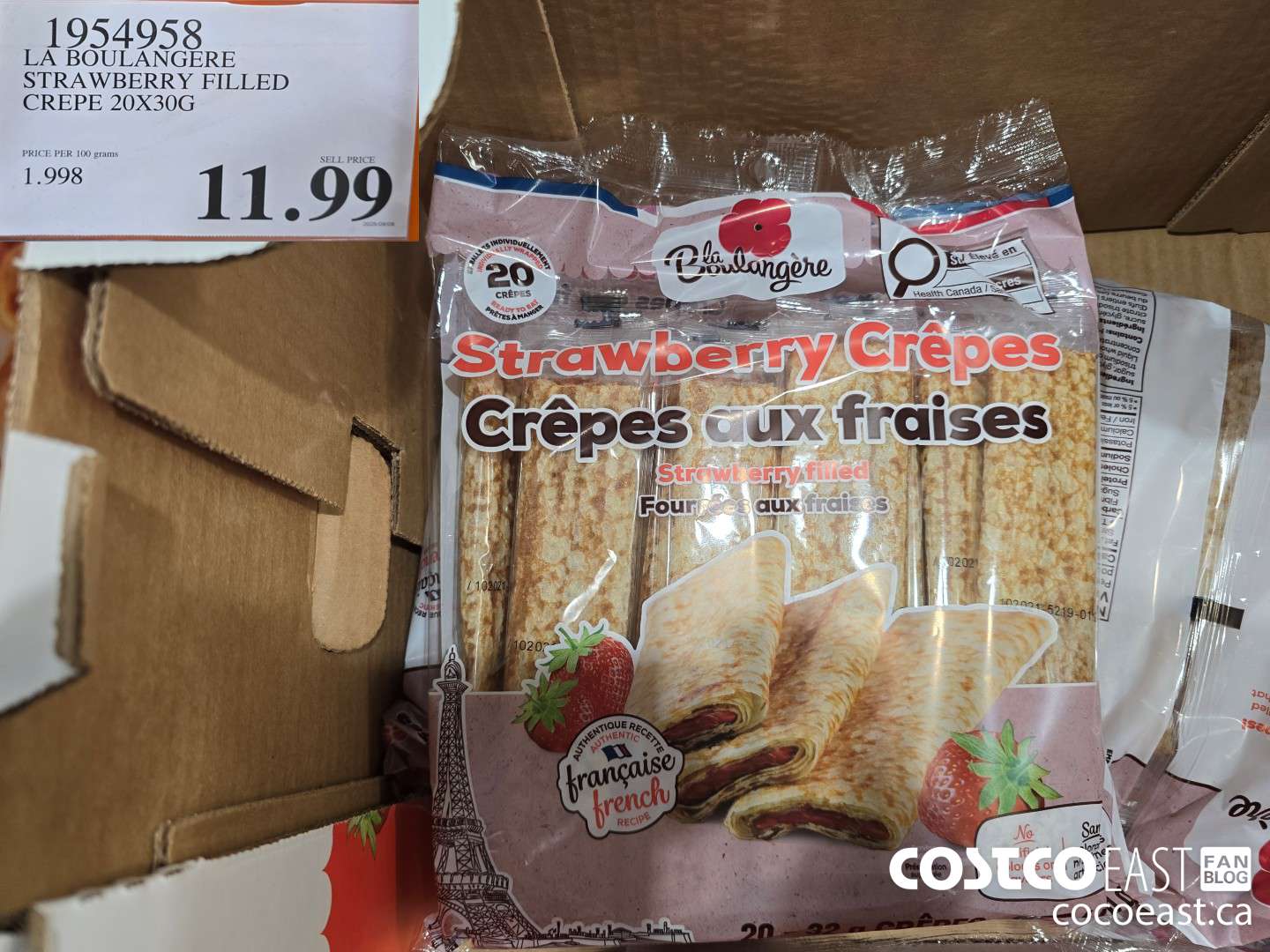 1954958 LA BOULANGERE STRAWBERRY FILLED CREPE 20X30G $11.99
