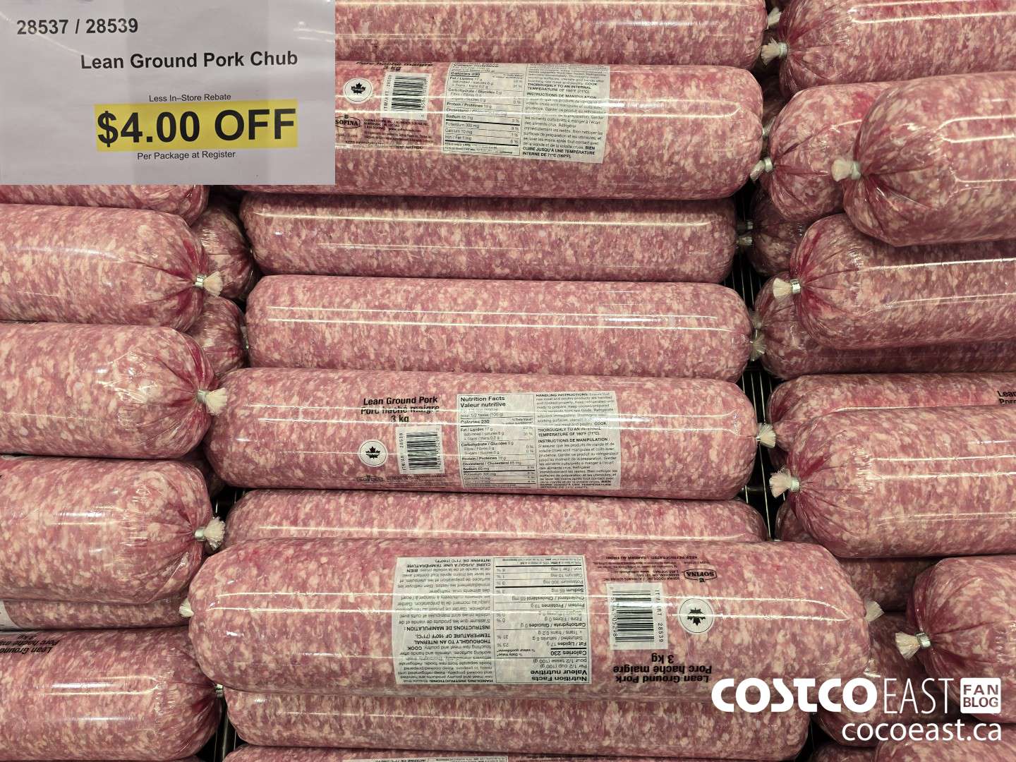 28537 LEAN GROUND PORK CHUB ($4.00 INSTANT SAVINGS)