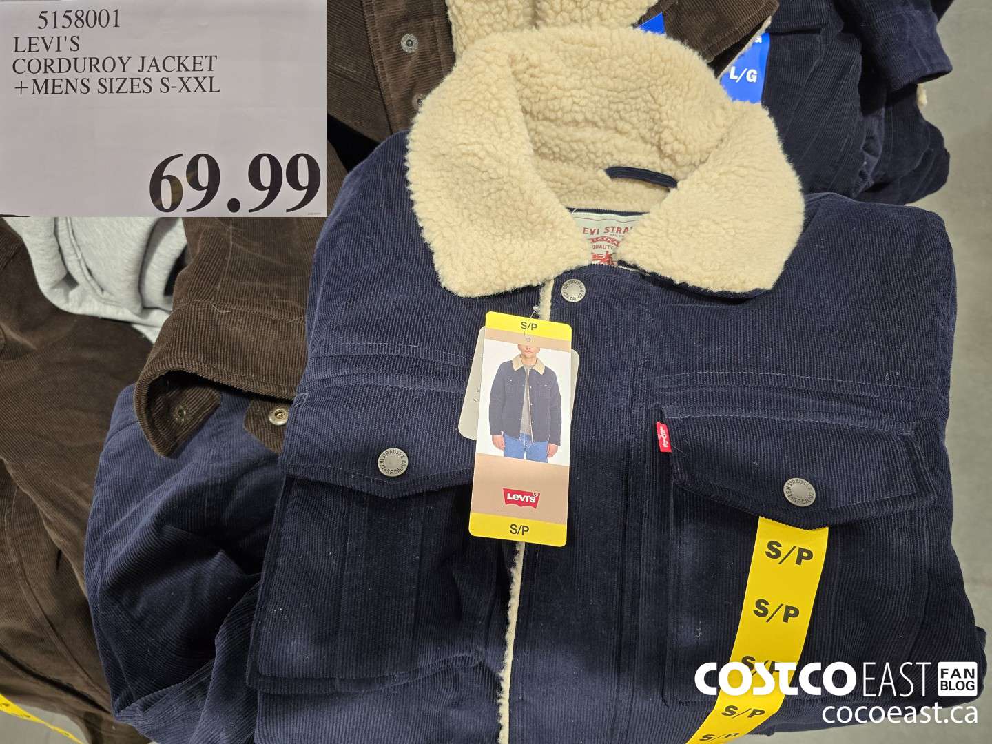 5158001 LEVIS CORDUROY JACKET + MENS SIZES S-XXL $69.99
