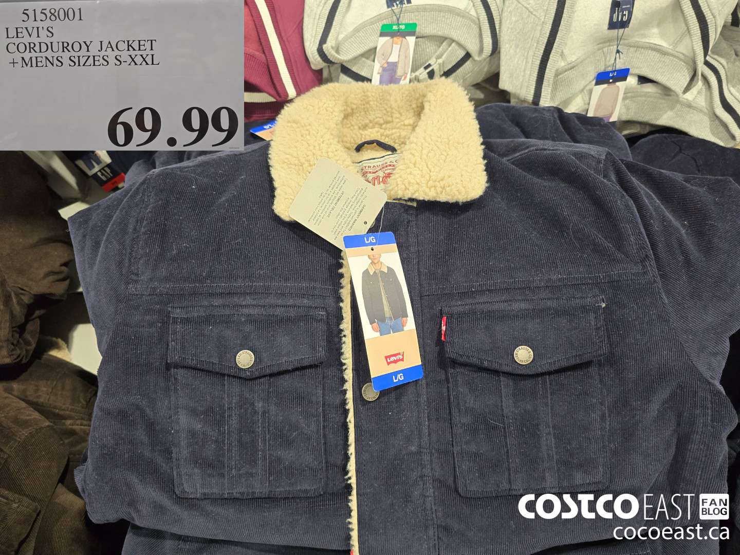 5158001 LEVIS CORDUROY JACKET + MENS SIZES S-XXL $69.99