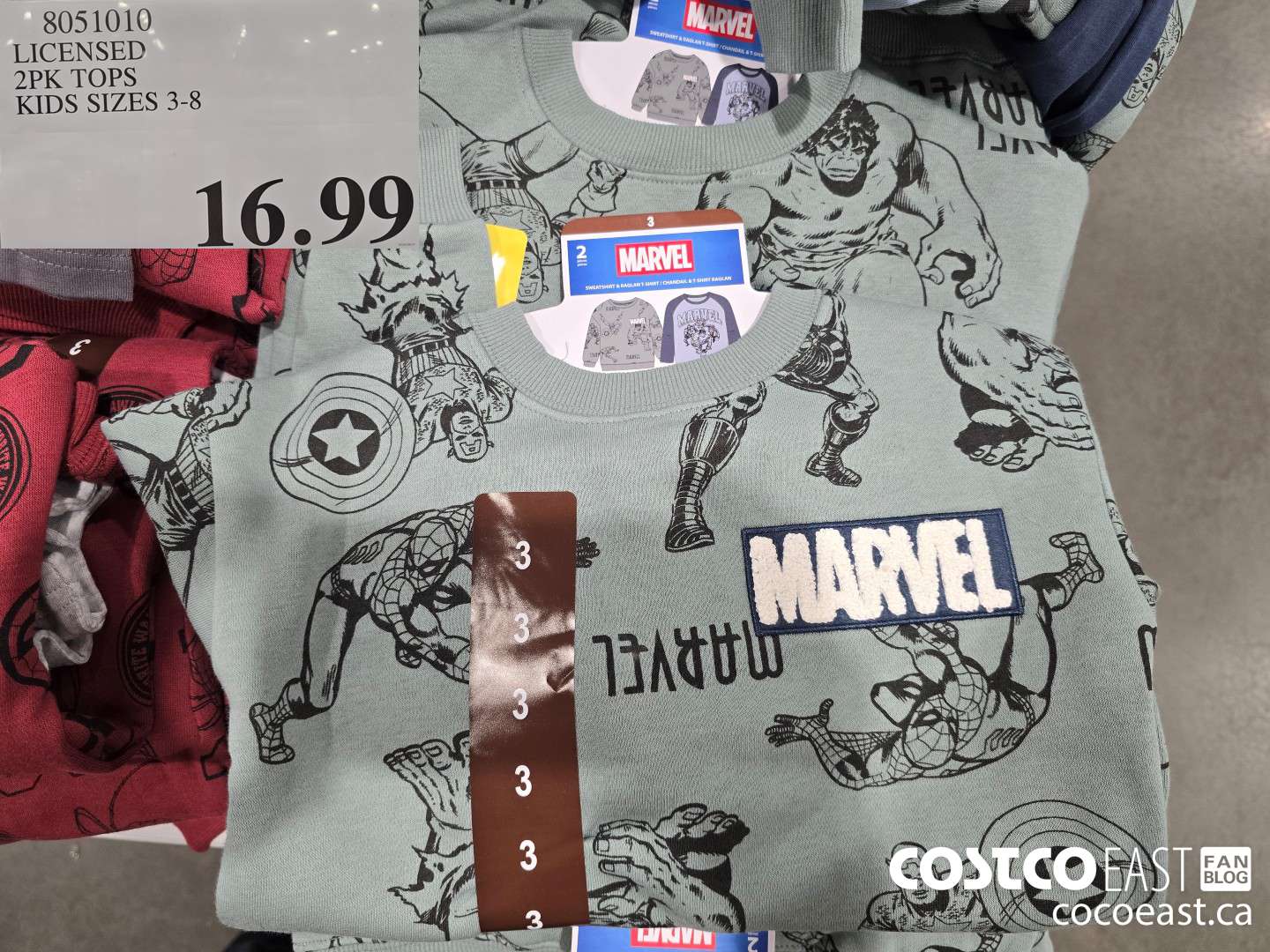 8051010 LICENSED 2PK TOPS KIDS SIZES 3-8 $16.99