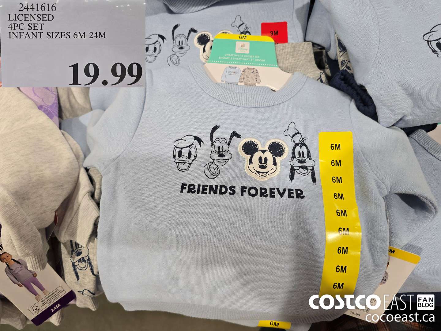 2441616 LICENSED 4PC SET INFANT SIZES 6M-24M $19.99