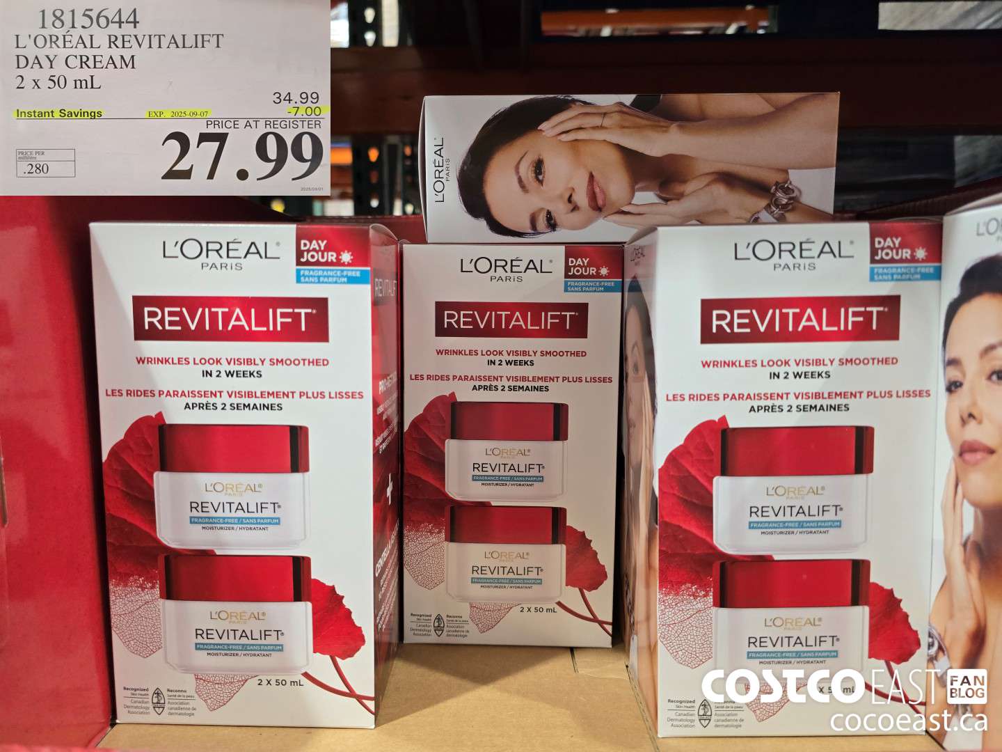 1815644 L'OREAL REVITALIFT DAY CREAM 2x50 mL ($7.00 INSTANT SAVINGS EXPIRES ON 2025-09-07) $27.99