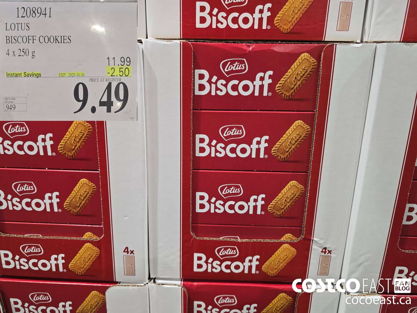 1208941 LOTUS BISCOFF COOKIES 4 x 250 g (EXPIRES ON 2025-10-26) $9.49