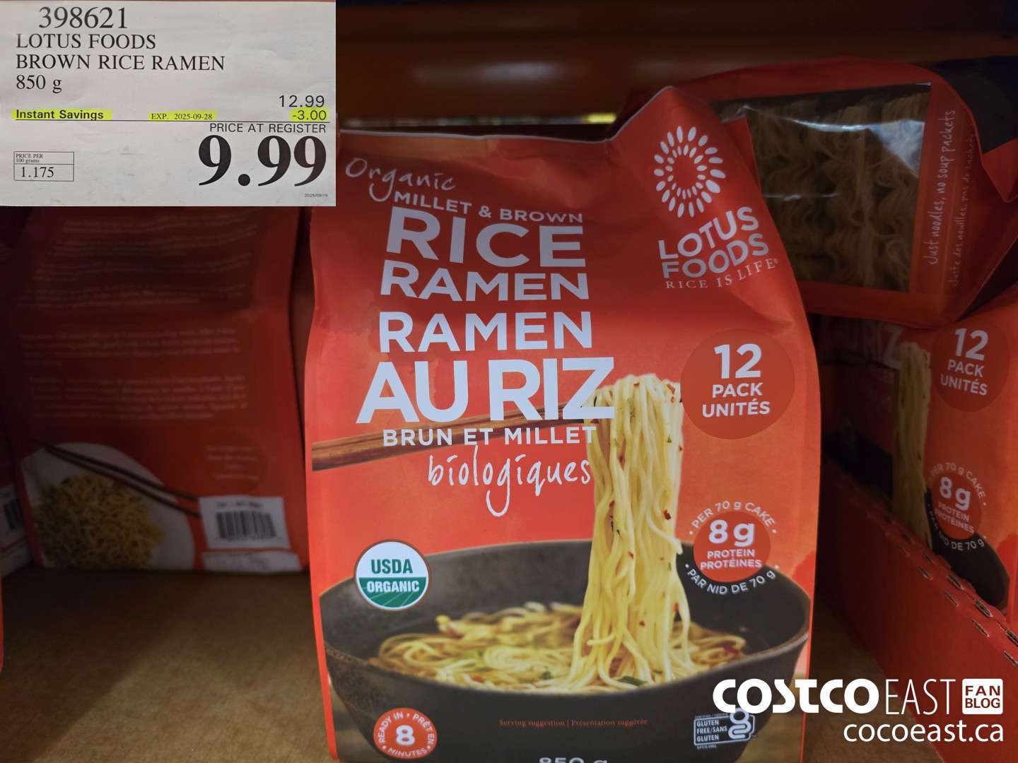 398621 LOTUS FOODS ORG. BROWN RICE RAMEN 850 g ($3.00 INSTANT SAVINGS EXPIRES ON 2025-09-28) $9.99