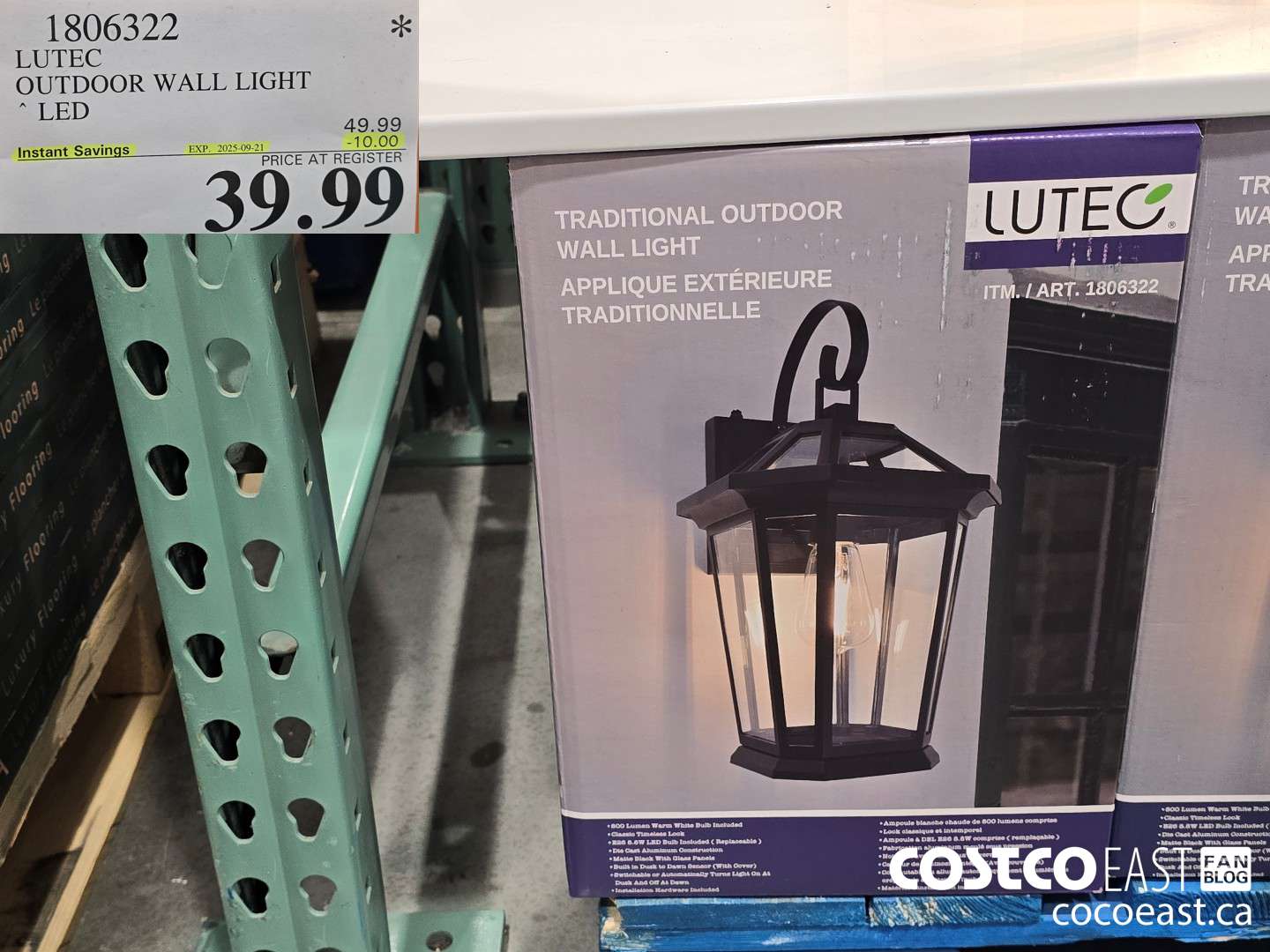 1806322 LUTEC OUTDOOR WALL LIGHT LED ($10.00 INSTANT SAVINGS EXPIRES ON 2025-09-21) $39.99