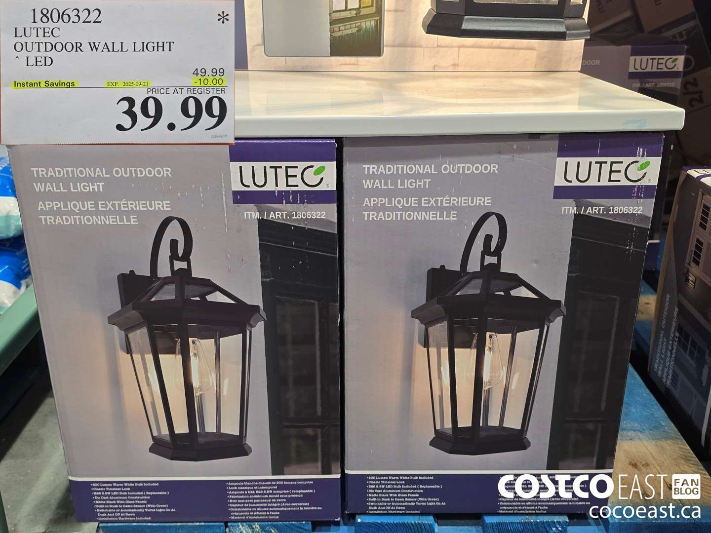 1806322 LUTEC OUTDOOR WALL LIGHT LED ($10.00 INSTANT SAVINGS EXPIRES ON 2025-09-21) $39.99