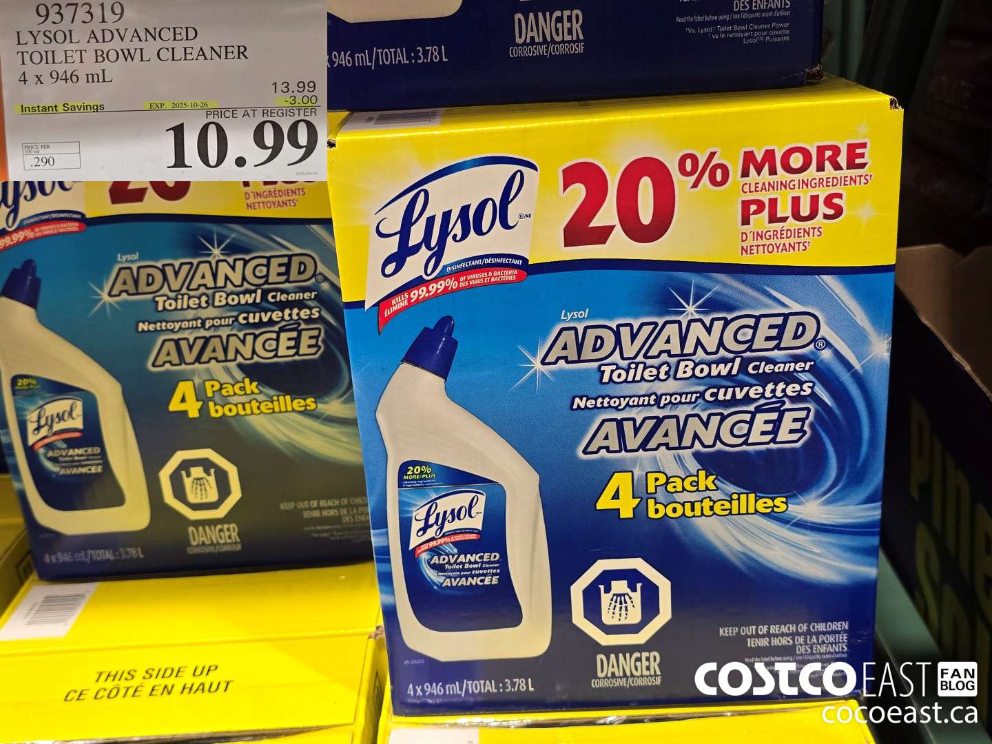 937319 LYSOL ADVANCED TOILET BOWL CLEANER 4 X 946 ML ($3.00 INSTANT SAVINGS EXPIRES ON 2025-10-26) $10.99