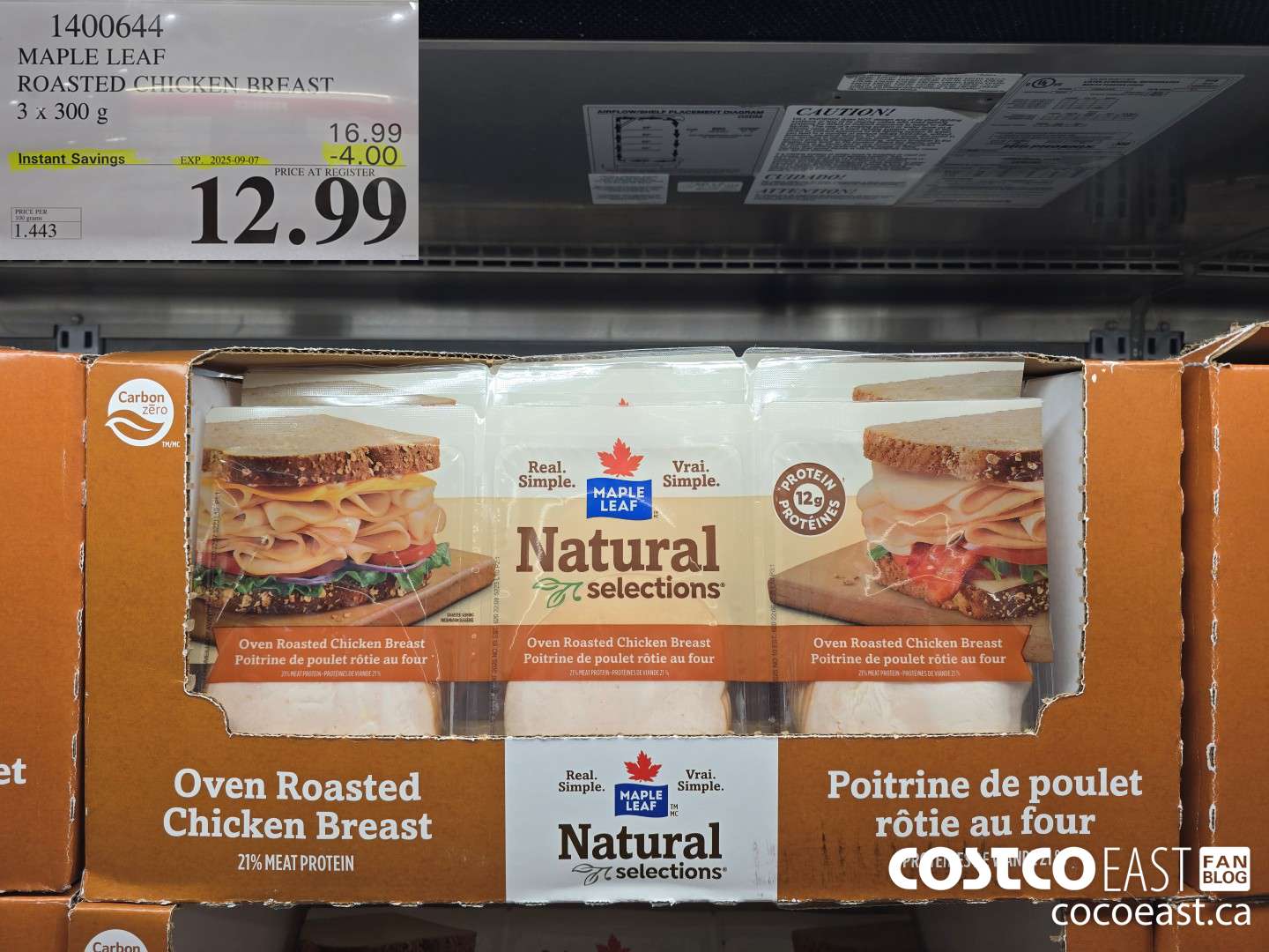 1400644 MAPLE LEAF SLICED CHICKEN BREAST 3 x 300 g ($4.00 INSTANT SAVINGS EXPIRES ON 2025-09-07) $12.99