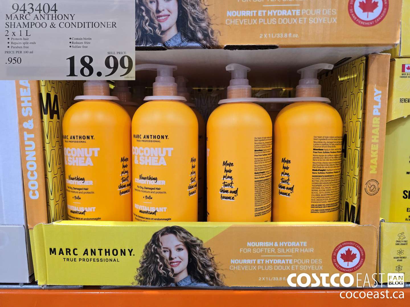 943404 MARC ANTHONY SH & CD COCONUT & SHEA 2 X 1L $18.99