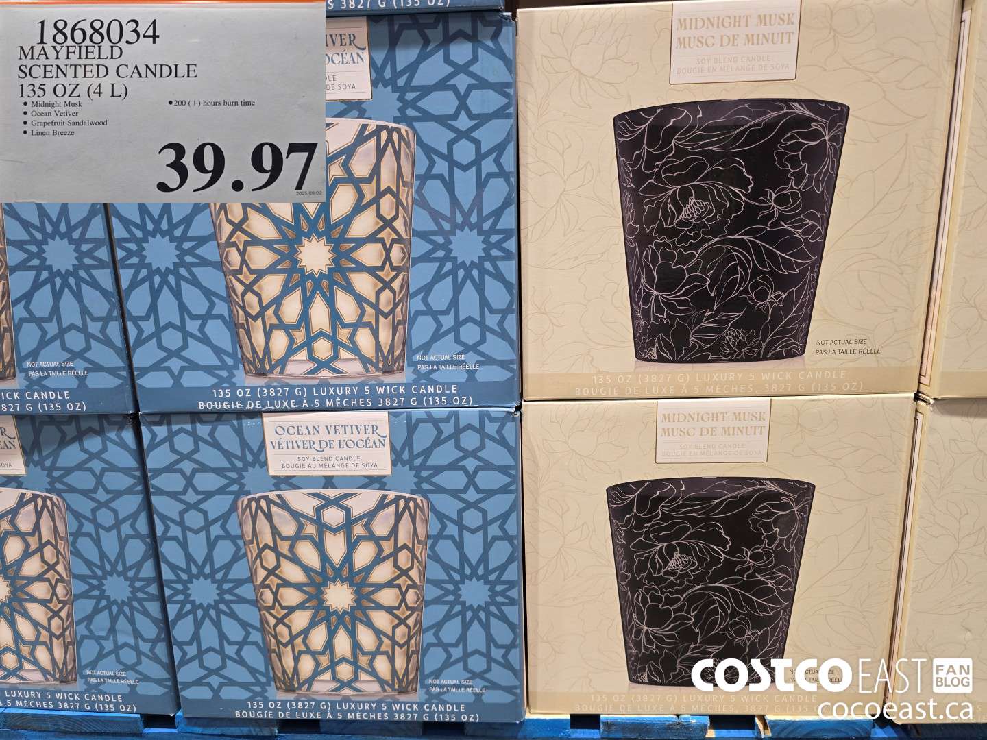 1868034 MAYFIELD SCENTED CANDLE 135 OZ (4L) $39.97