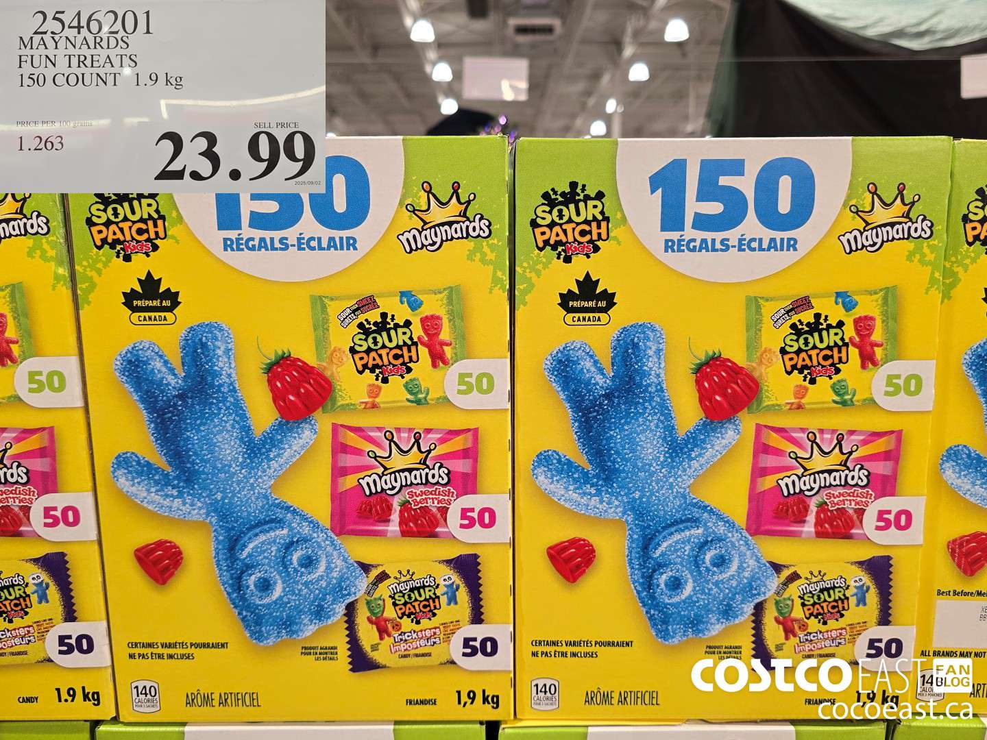 2546201 MAYNARDS FUN TREATS 150 COUNT 1.9 KG $23.99