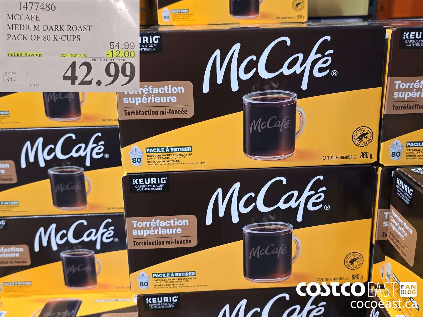 1477486 MCCAFE MEDIUM ROAST PACK OF 80 K-CUPS ($12.00 INSTANT SAVINGS EXPIRES ON 2025-09-28) $42.99