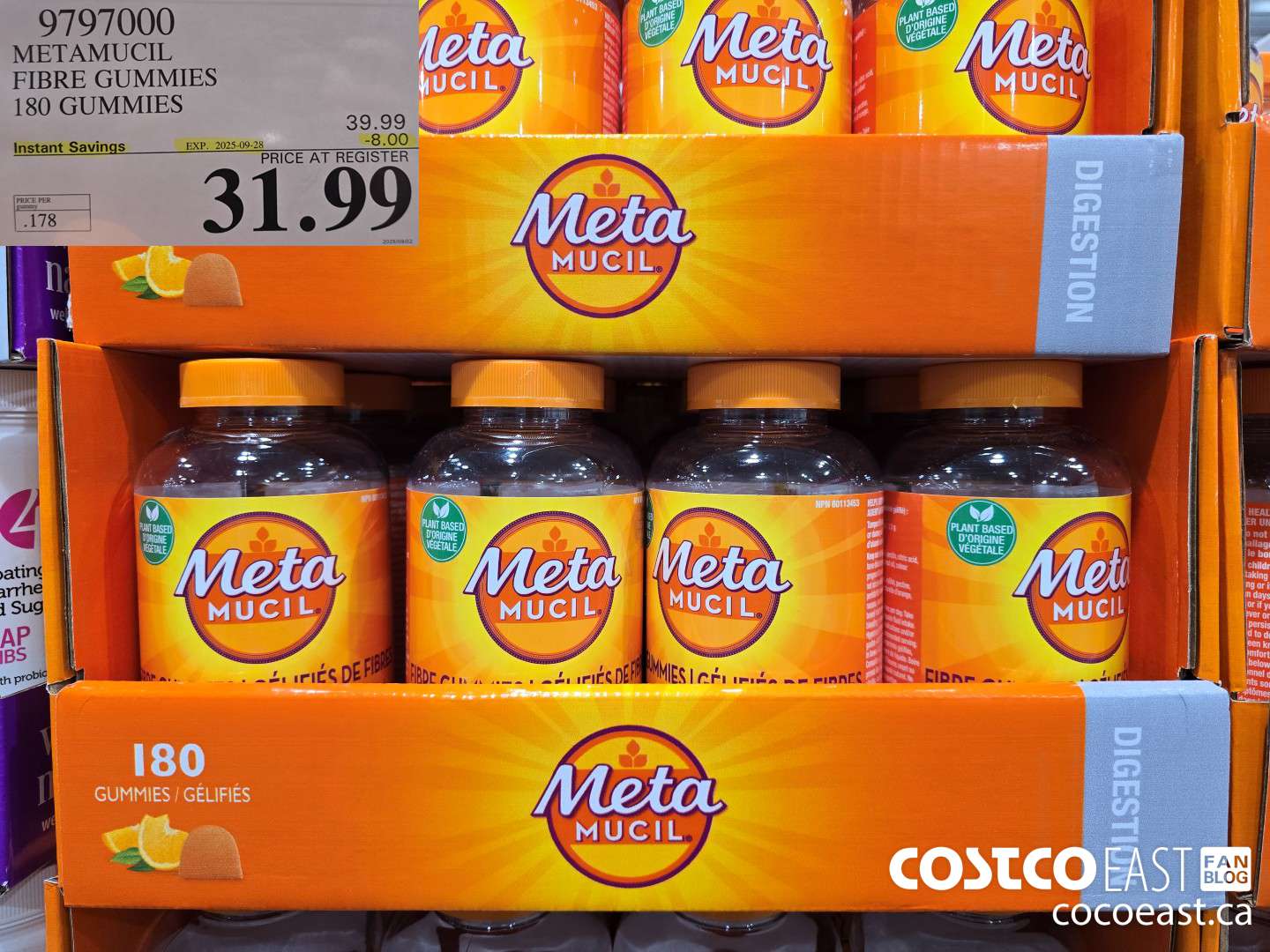 9797000 METAMUCIL FIBRE GUMMIES 180 GUMMIES ($8.00 INSTANT SAVINGS EXPIRES ON 2025-09-28) $31.99