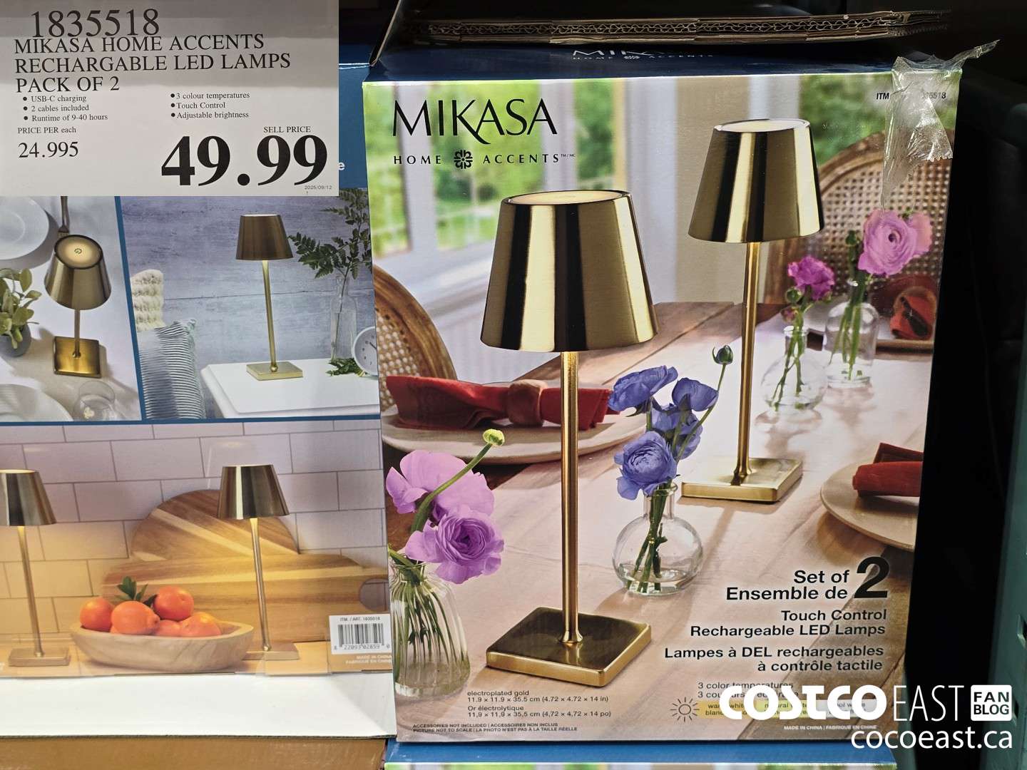 1835518 MIKASA HOME ACCENTS RECHARGABLE LED LAMPS PACK OF 2 $49.99