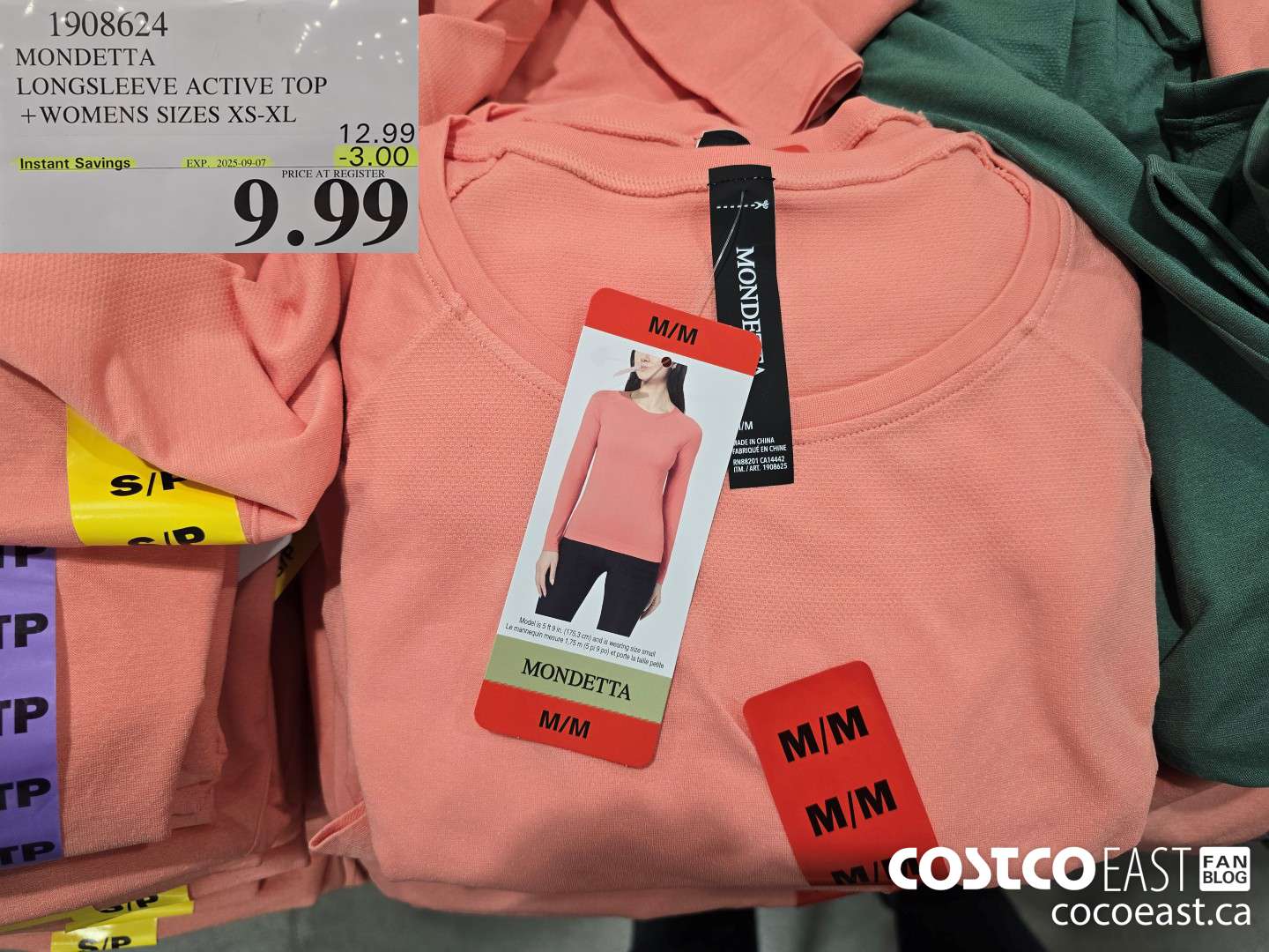 1908624 MONDETTA LONGSLEEVE ACTIVE TOP +WOMENS SIZES XS-XL ($3.00 INSTANT SAVINGS EXPIRES ON 2025-09-07) $9.99