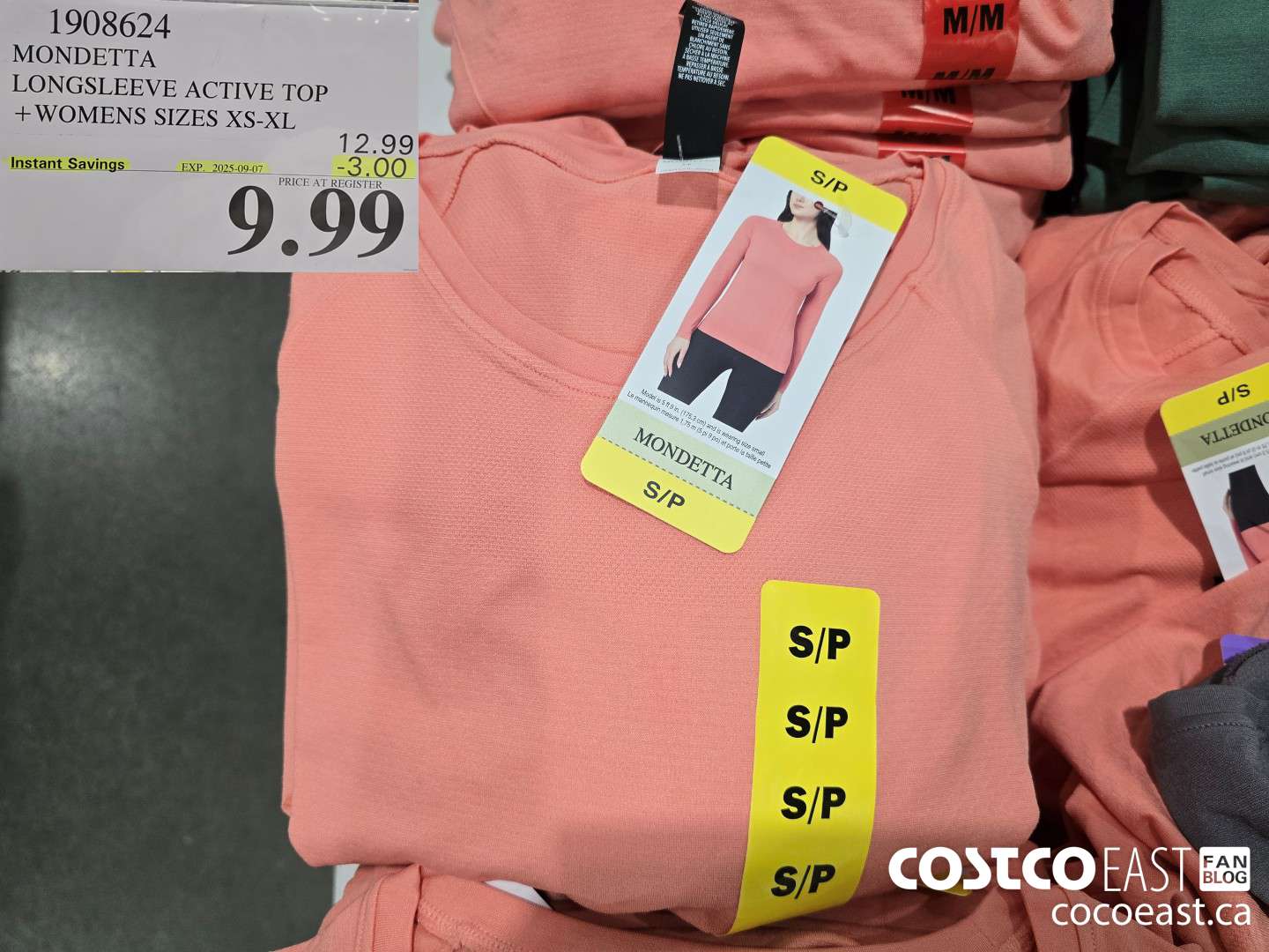 1908624 MONDETTA LONGSLEEVE ACTIVE TOP +WOMENS SIZES XS-XL ($3.00 INSTANT SAVINGS EXPIRES ON 2025-09-07) $9.99