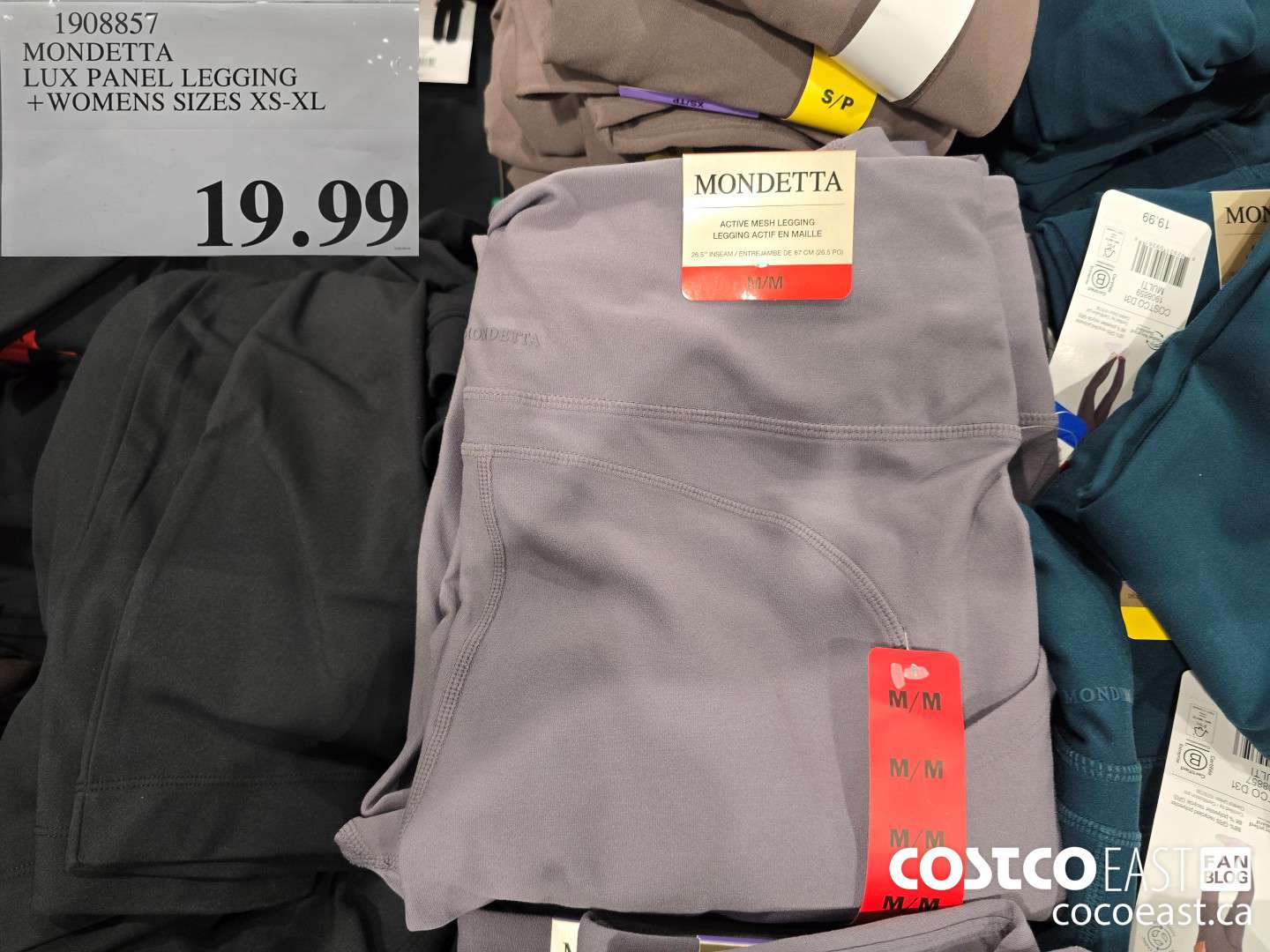 1908857 MONDETTA LUX PANEL LEGGING +WOMENS SIZES XS-XL $19.99