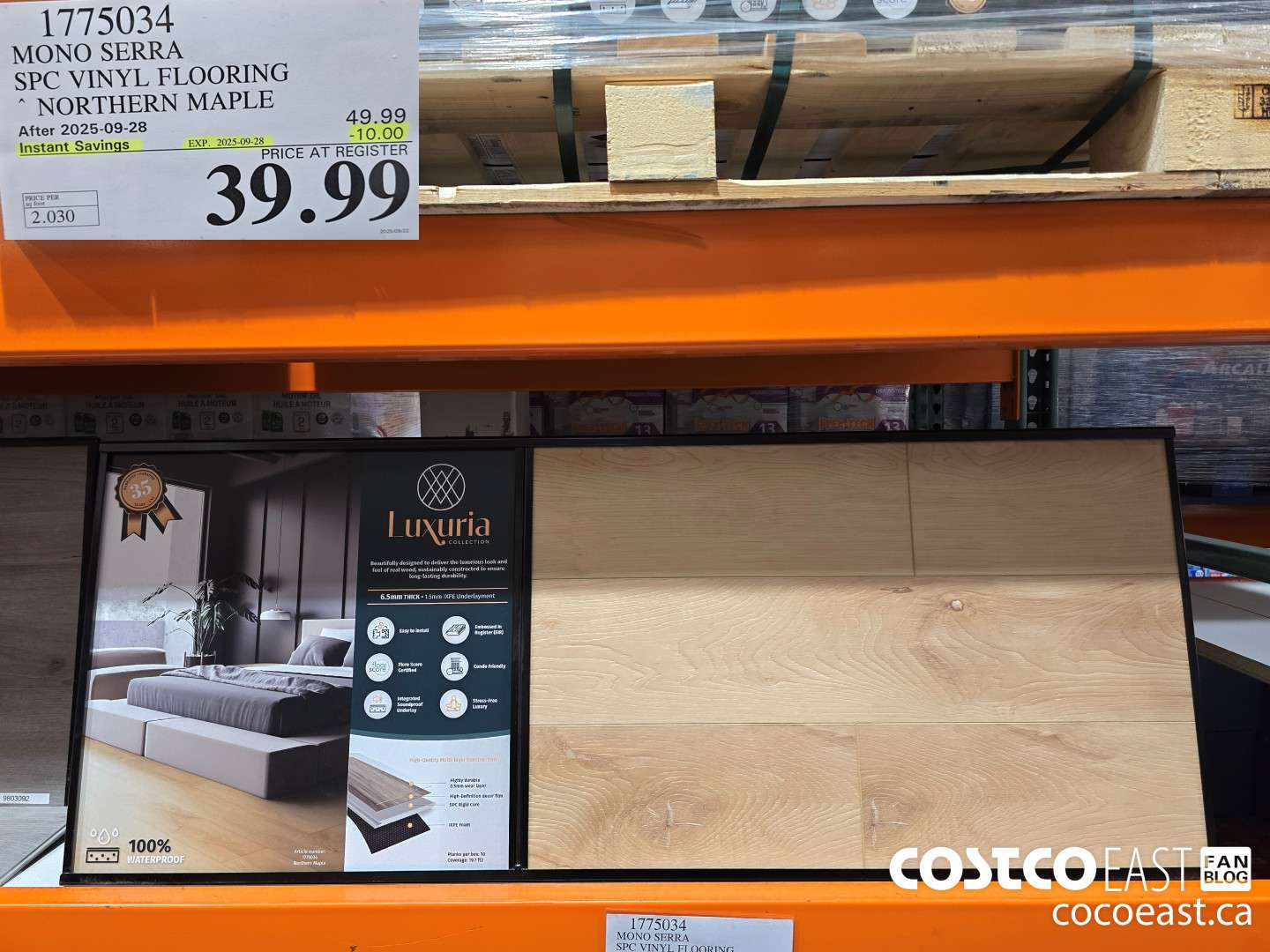 1775034 MONO SERRA SPC VINYL FLOORING NORTHERN MAPLE ($10.00 INSTANT SAVINGS EXPIRES ON 2025-09-28) $39.99