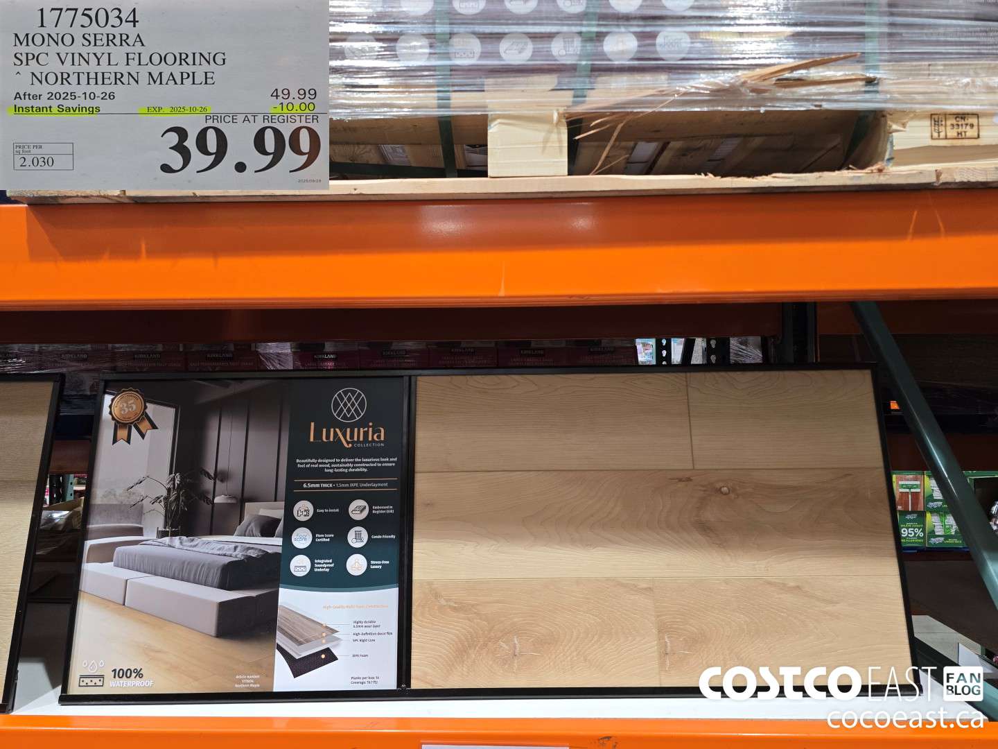 1775034 MONO SERRA SPC VINYL FLOORING NORTHERN MAPLE ($10.00 INSTANT SAVINGS EXPIRES ON 2025-10-26) $39.99