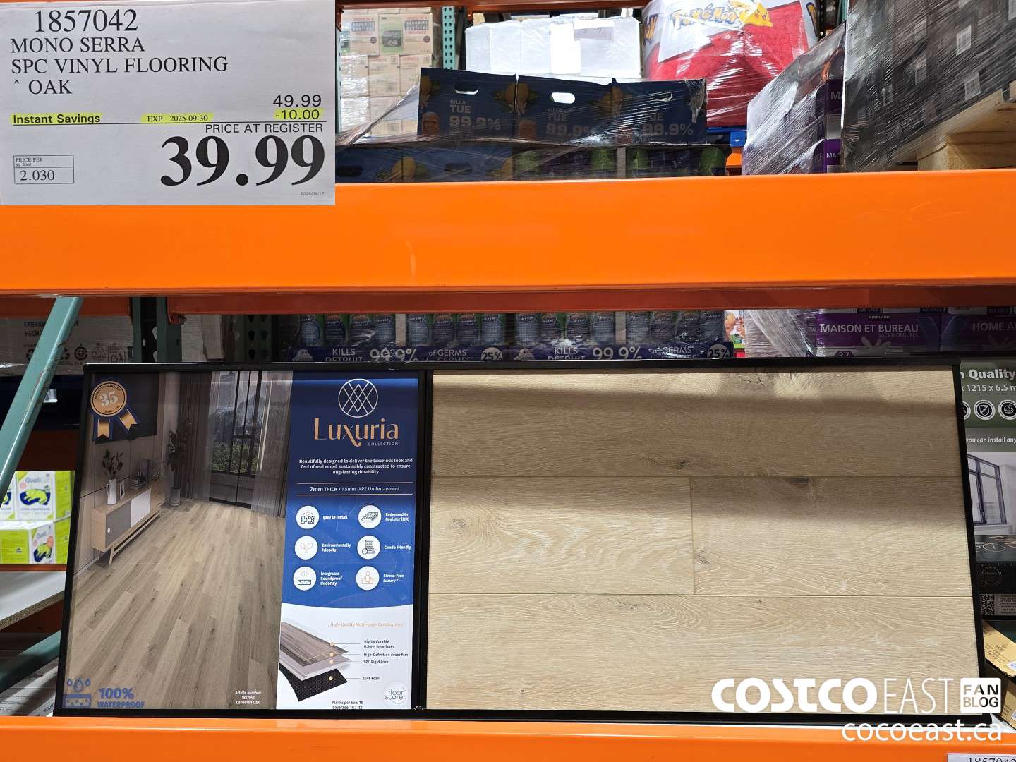 1857042 MONO SERRA SPC VINYL FLOORING OAK ($10.00 INSTANT SAVINGS EXPIRES ON 2025-09-30) $39.99