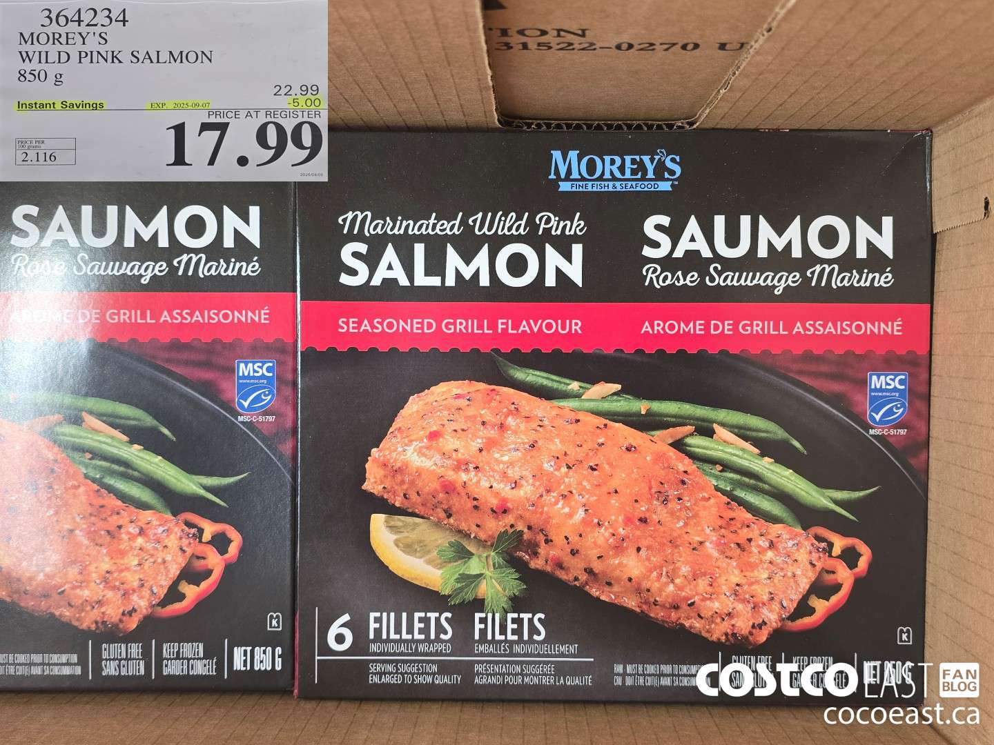 364234 MOREY'S WILD PINK SALMON 850 g ($5.00 INSTANT SAVINGS EXPIRES ON 2025-09-07) $17.99