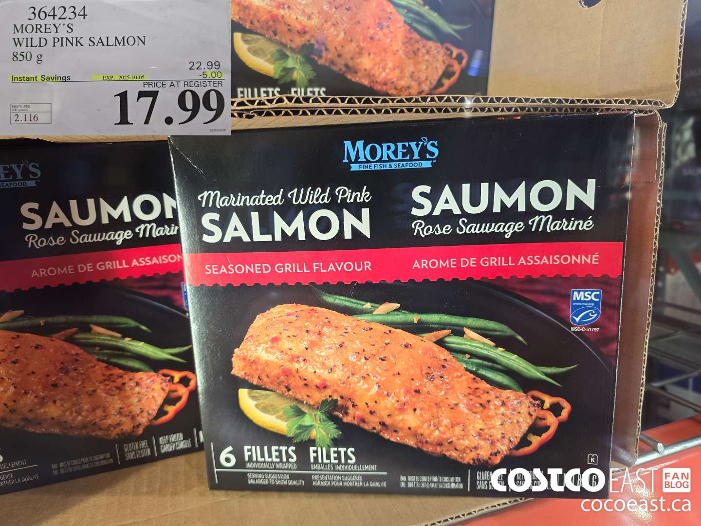 364234 MOREY'S WILD PINK SALMON 850 g ($5.00 INSTANT SAVINGS EXPIRES ON 2025-10-05) $17.99