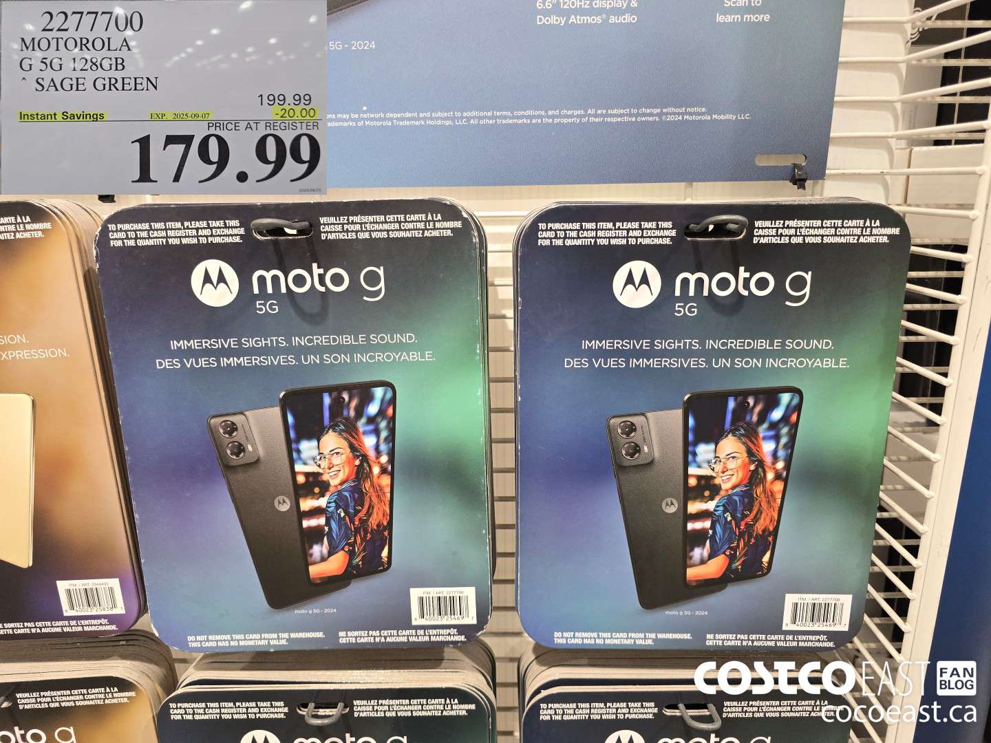 2277700 MOTOROLA G 5G 128GB SAGE GREEN ($20.00 INSTANT SAVINGS EXPIRES ON 2025-09-07) $179.99