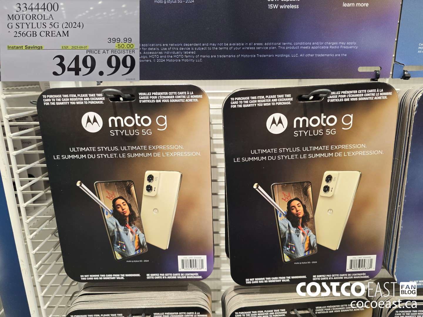 3344400 MOTOROLA G STYLUS 5G (2024) * 256GB CREAM ($50.00 INSTANT SAVINGS EXPIRES ON 2025-09-07) $349.99