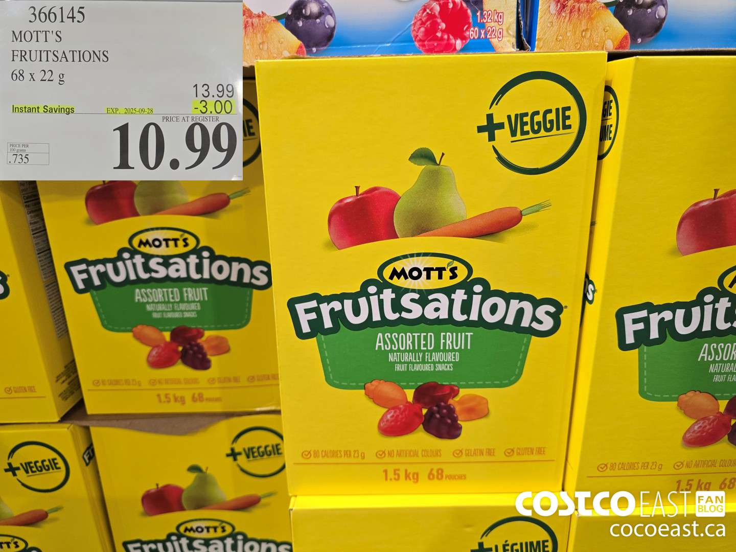 366145 MOTT'S FRUITSATIONS 68 x 22 G ($3.00 INSTANT SAVINGS EXPIRES ON 2025-09-28) $10.99