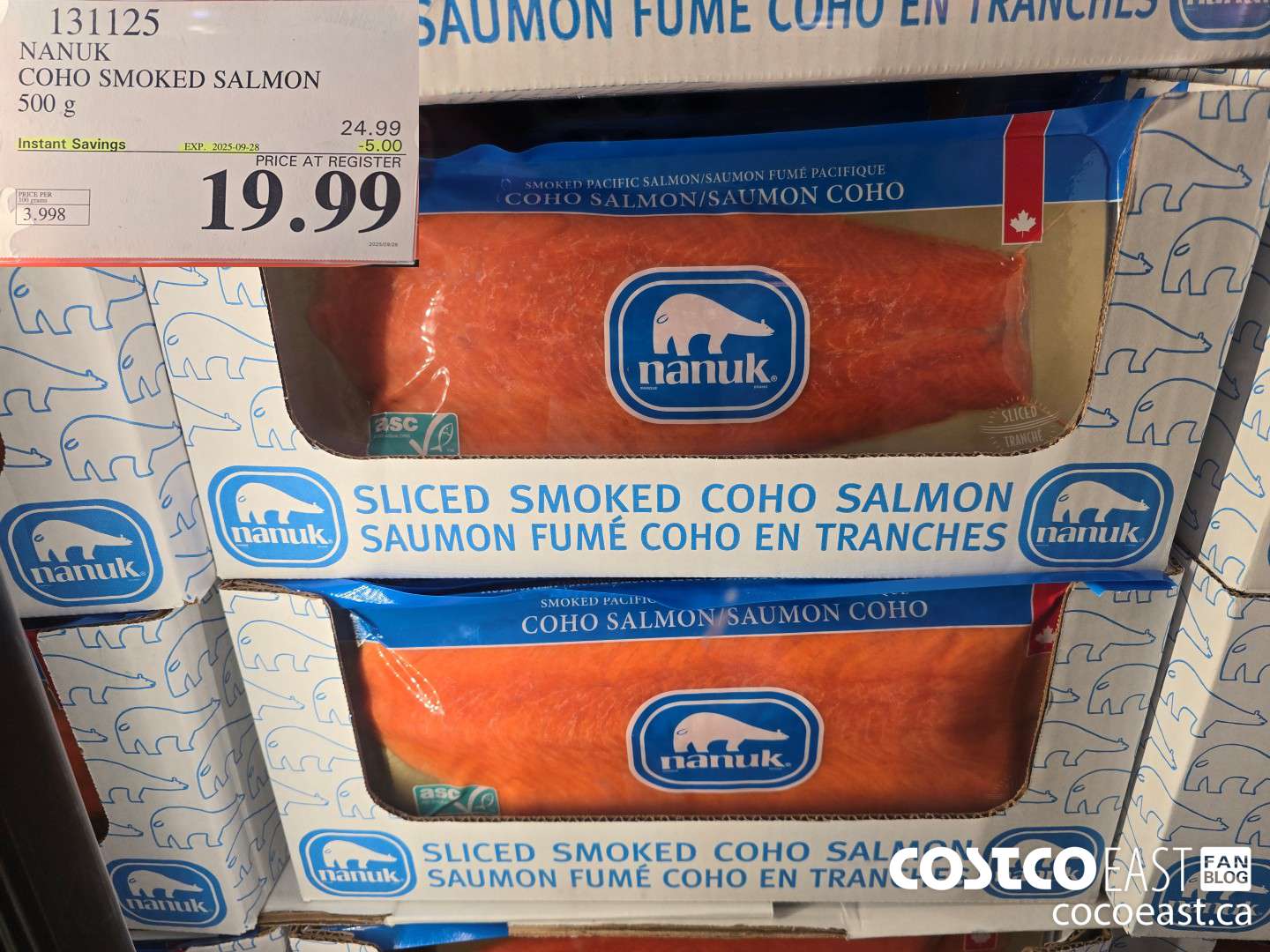 131125 NANUK COHO SMOKED SALMON 500 G ($5.00 INSTANT SAVINGS EXPIRES ON 2025-09-28) $19.99