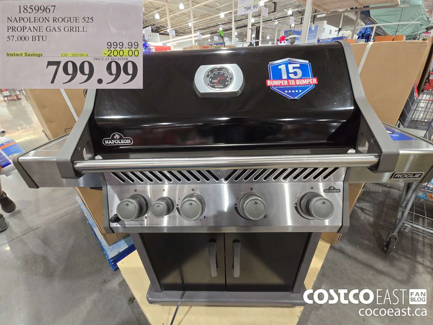1859967 NAPOLEON ROGUE 525 PROPANE GAS GRILL 57,000 BTU ($200.00 INSTANT SAVINGS EXPIRES ON 2025-09-14) $799.99