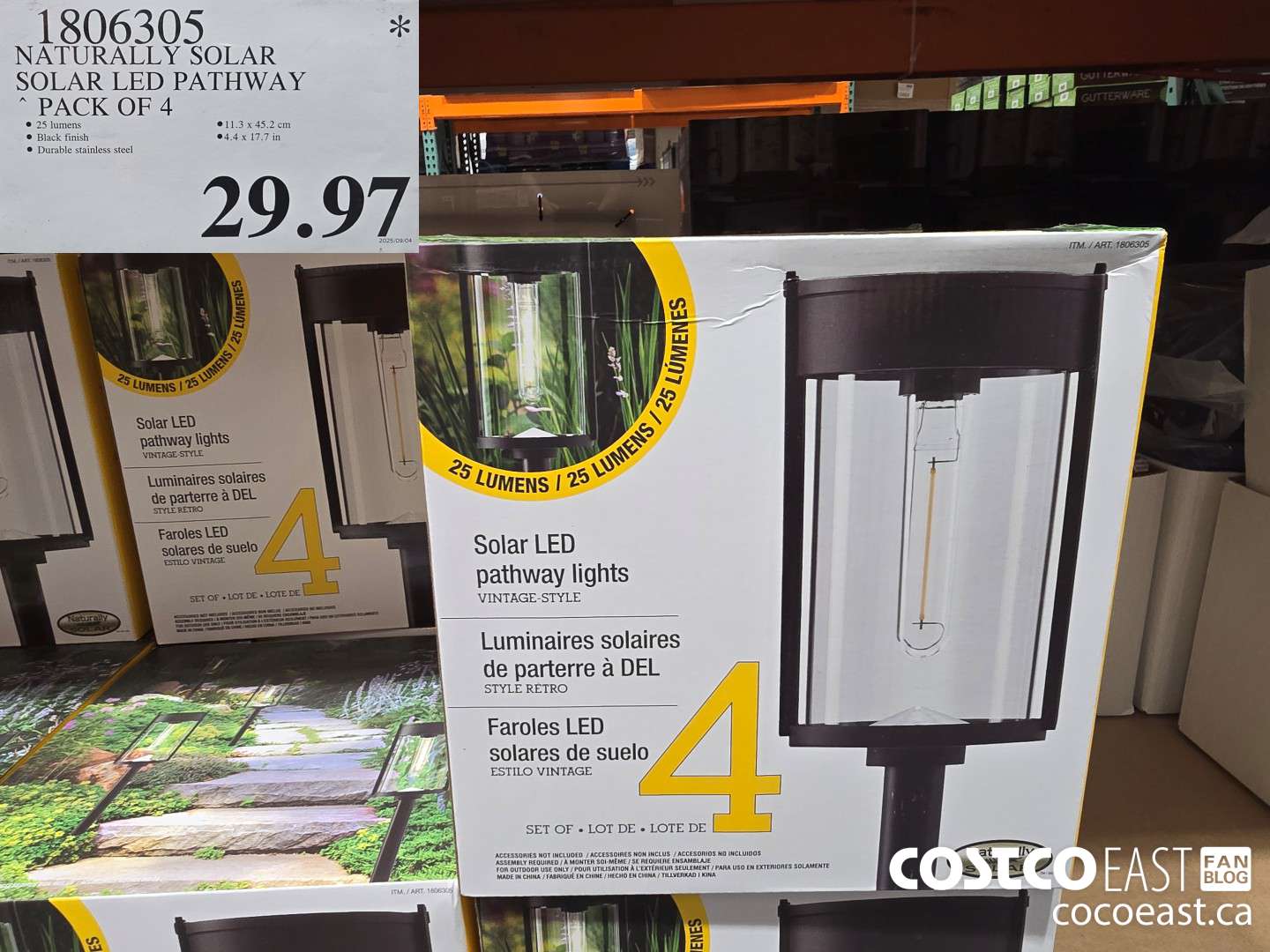 1806305 NATURALLY SOLAR SOLAR LED PATHWAY PACK OF 4 $29.97