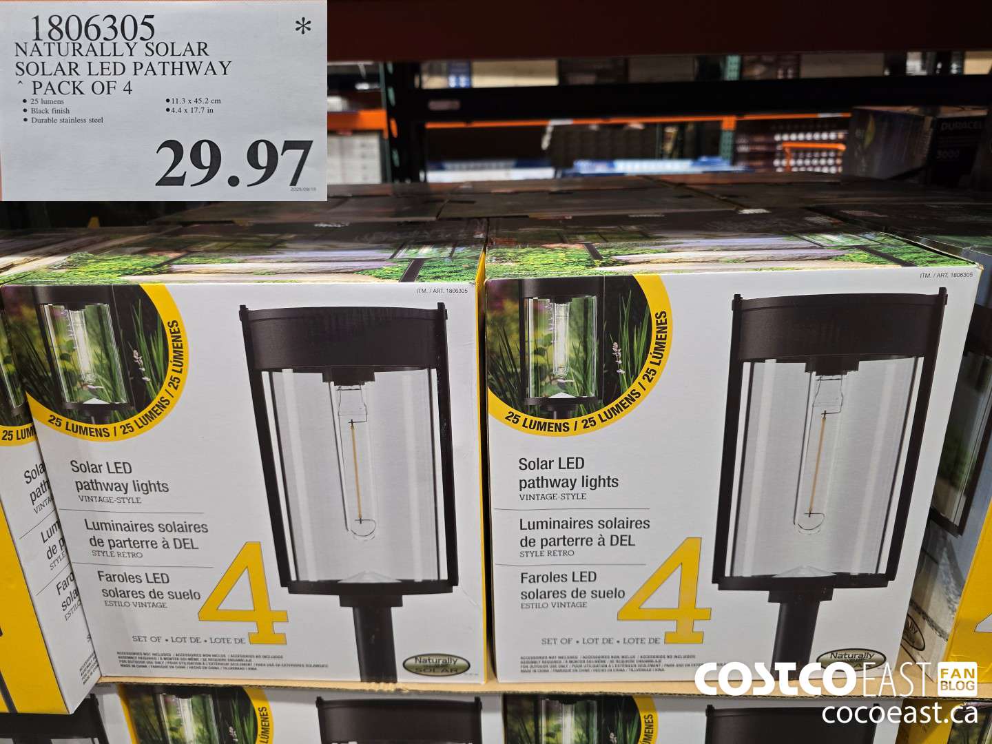 1806305 NATURALLY SOLAR SOLAR LED PATHWAY PACK OF 4 $29.97