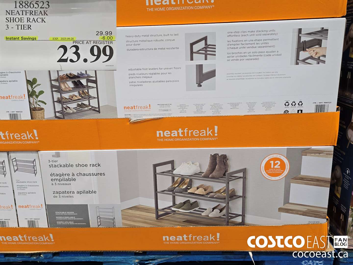 1886523 NEATFREAK SHOE RACK 3 - TIER ($6.00 INSTANT SAVINGS EXPIRES ON 2025-09-28) $23.99